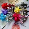 Plastic Feather Flower Mask Lace Venice Masquerade Mask Princess LED Glowing Mask  Carnival