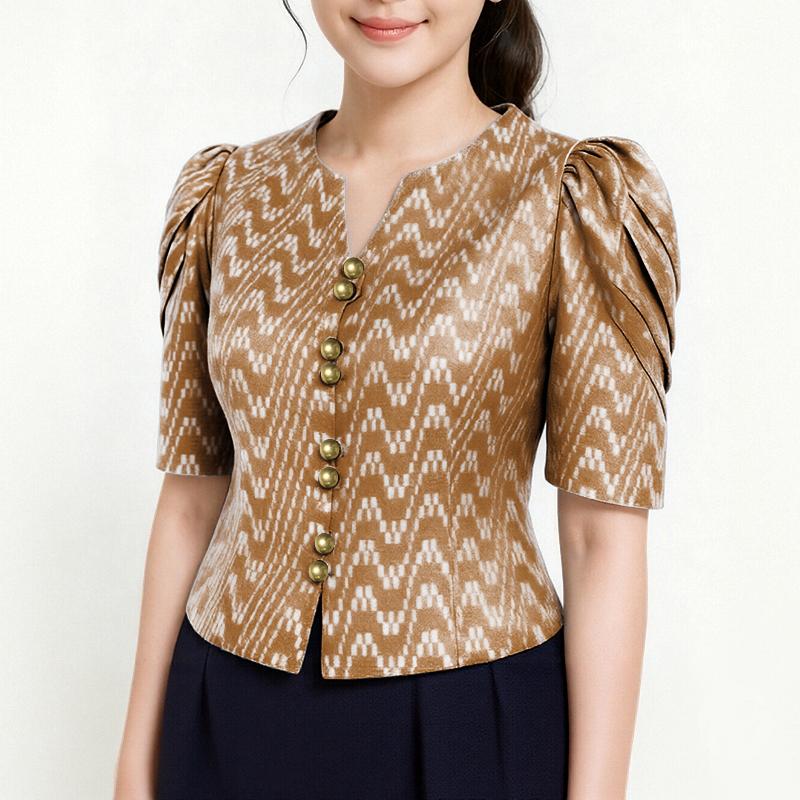 ZANZEA Lässige Sommerbluse mit V-Ausschnitt und kurzen Ärmeln für Damen