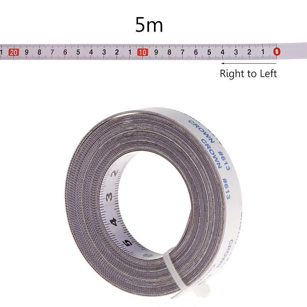 Self-Adhesive Measuring Tape Workbench Ruler 1 2 3 5 Meters Adhesive Backed Tape Measure Metric Scale Rust-Proof Ruler