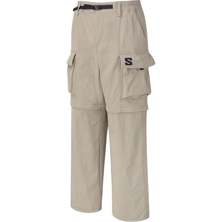 Salomon Korean Line Letter Print Mid Waist Straight Leg Work Pants Men pants Light-Brown LC2571300