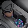 Colorful Flowers and Plants Car Cup Holder Coaster,Car Coasters for Cup Holder,2 Pack Floral Berries Anti-Slip Absorbent Ceramic Car Cup Coasters for