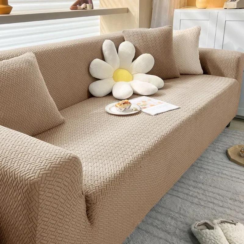 1Pc Jacquard Elastic Sofa Cover Luxury Adjustable Elastic Couch Cover For Living Room Sofa Seat Covers 1/2/3/4 Seat L Shaped