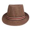 Men's Straw Hat - Summer Beach Sun Hat with Striped Ribbon, Solid Color Fedora & Cowboy Jazz Cap, Casual Gangster Style