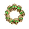 Halloween Skull Wreath Hanging Decoration with LED Light Up Eyes for Door Wall Indoor Outdoor Display Festival Party Decor