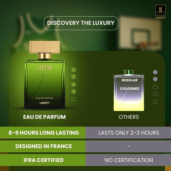 Liberty Luxury Legend Parfüm für Männer Langanhaltendes Flüssiges Eau De Parfum & Holziger Duft Maskuliner Duft Hergestellt in Frankreich 100ml