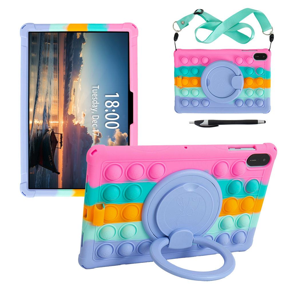 For Honor Pad X8A Case, Bubble Pop Rotating Soft Silicone Case For Honor Pad X9 X8A 11 inch Kids Safe Tablet Stand Cover