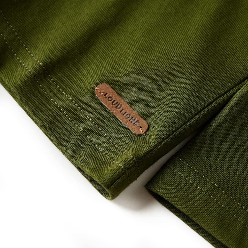 Kinder Langarmshirt Dunkles Khaki 128