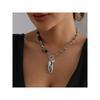 Oval Black Droplet Pendant Necklace with Irregular Beads Suitable for Women's Necklaces, Wedding Parties, Jewelry Gifts