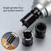 2pcs Angle Grinder Wrench Attachment 1/2Inch Socket Adapter 4Pin Driver Spanner for Cordlessly Impact Tool Removal Tool