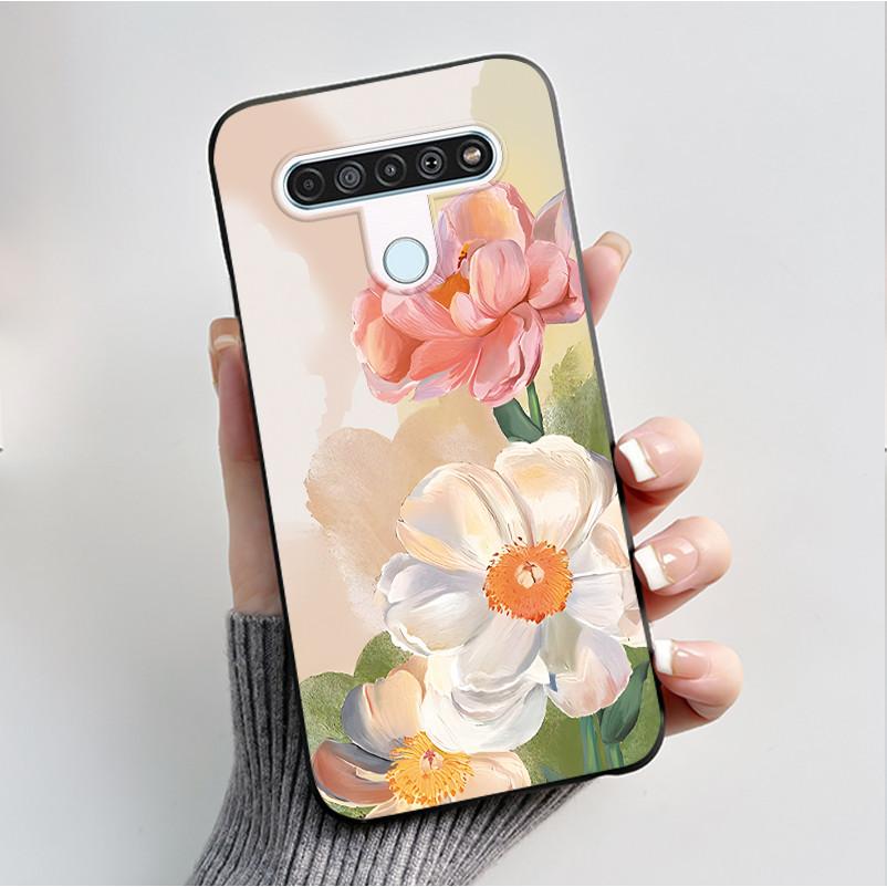 Printing Pattern Case For LG Q61 / LG K61 / LG Q70 Cover Fundas Soft Silicone Black Shell Cute Flower Cartoon Casing Coque Capa