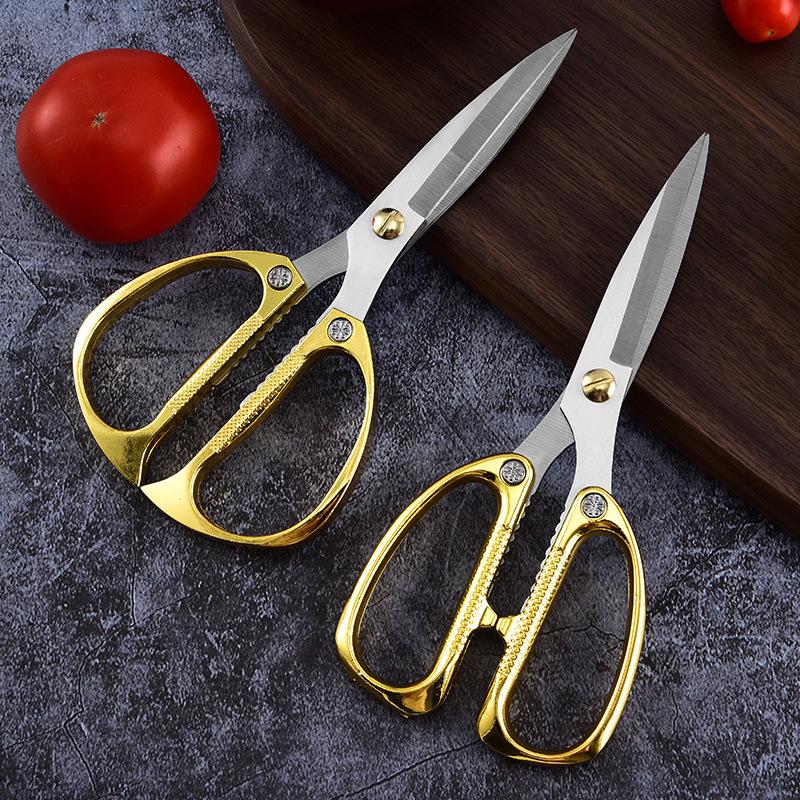 K82 Multifunctional Stainless Steel Scissors - Handmade, Metal Handle, Ideal for Chicken Bones, Tailoring, and Office Use