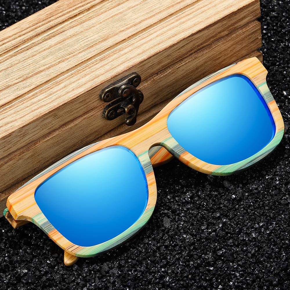 GM Fashion Skateboard Wood Bamboo Sunglasses Polarized for Women Mens New Brand Designer Wooden Sun Glasses UV400 Box 3834