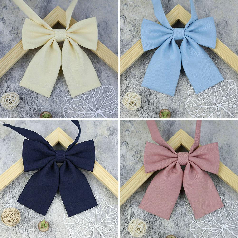 Solid Satin Square Corner Bow Tie Classic College Style Elegant Accessories For Girls Students Daily School JK Uniform Wear