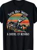 Plus Size Retro Pattern T-Shirt Black Plus Size T-Shirt Retro Knight Print "Thou