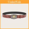 Western Cowboy Style Pu Belt With Cow Head Buckle For Casual Fashion Accessories
