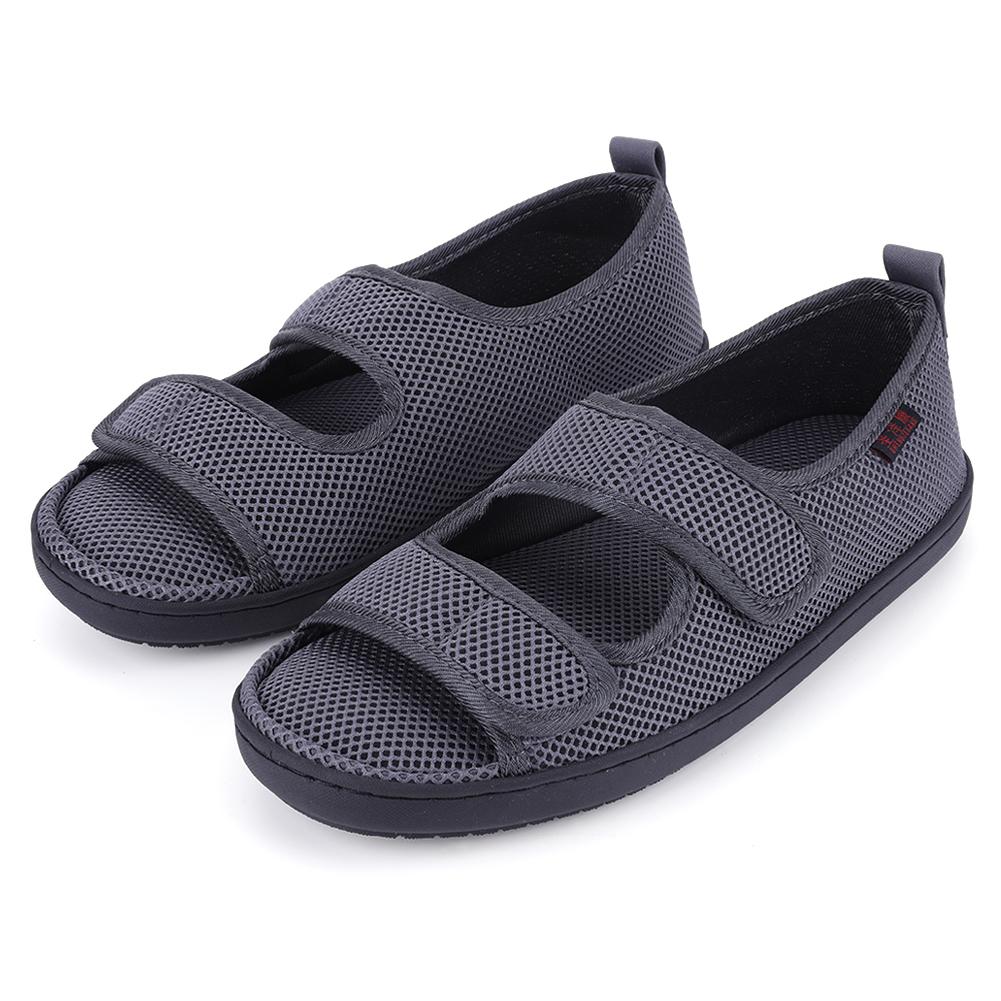 

Diabetic Sandals Anti-Slip Wide Feet Swollen Shoes Adjustable Hook & Loop Comfortable Walking Shoes for Seniors 39 темно-сірий колір