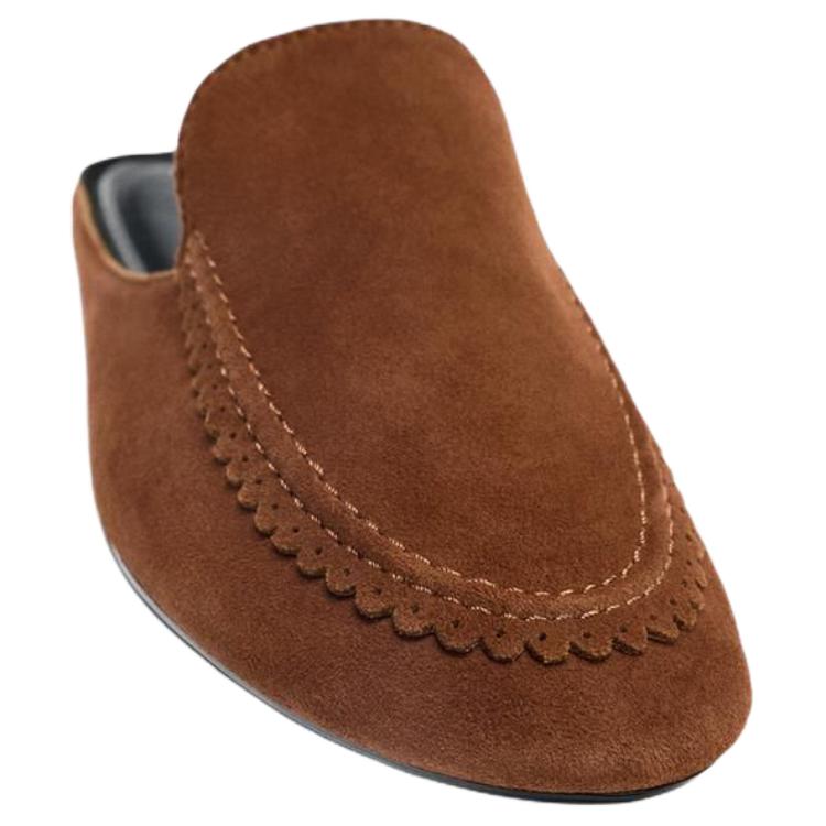 Zara Fashionable Comfortable Anti-Rubbing Closed-Toe Slippers Women Slippers Brown 3516610701