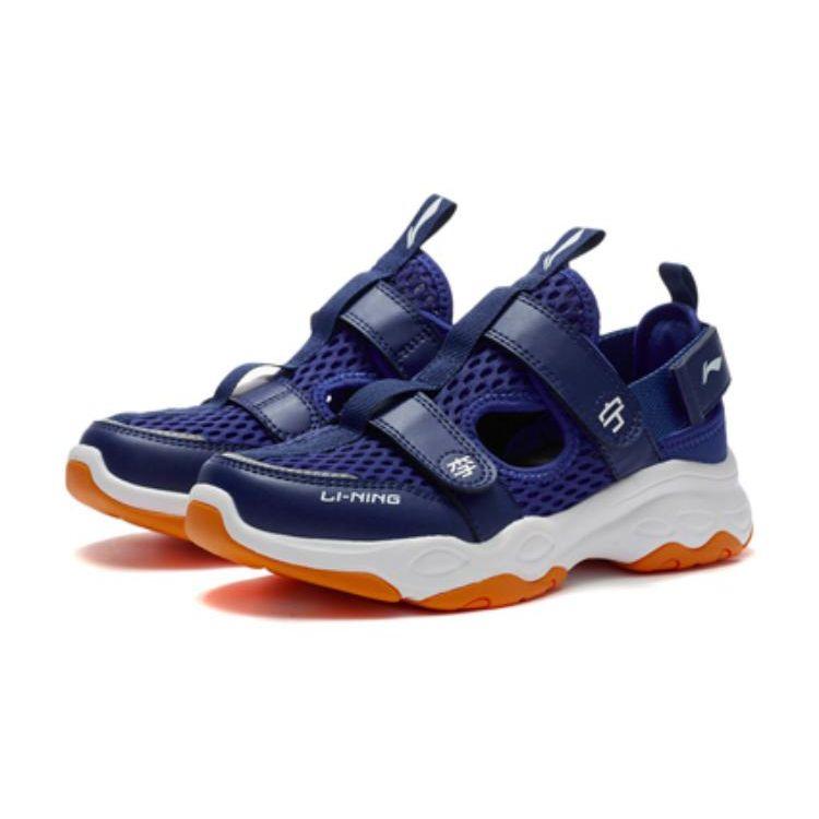 Li Ning Kids Sports Lifestyle Series Classic Fashion Low-Top Casual Shoes Kids Sneaker Mineral-Blue Navy-Blue YKCS136-5