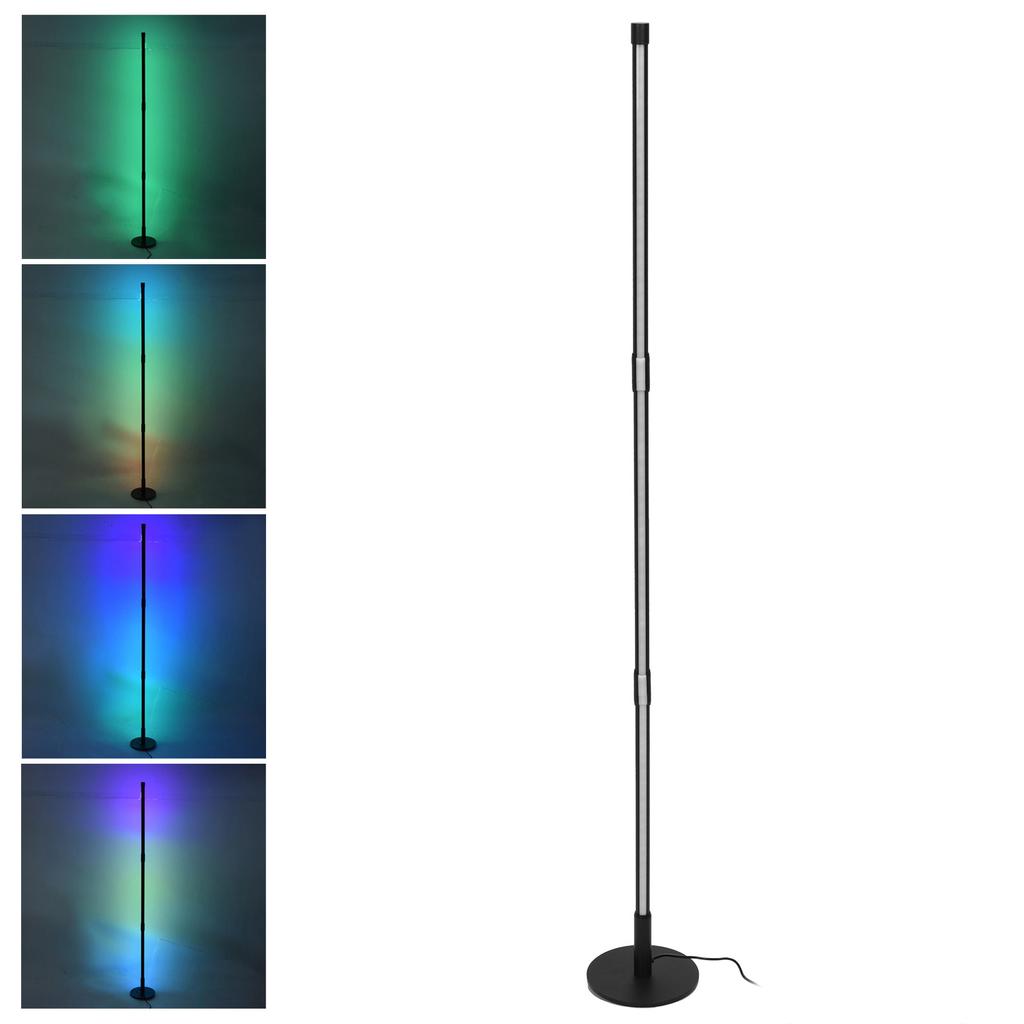 LED Corner Floor Lamp RGB Color Changing Ambient Light with Round Base
