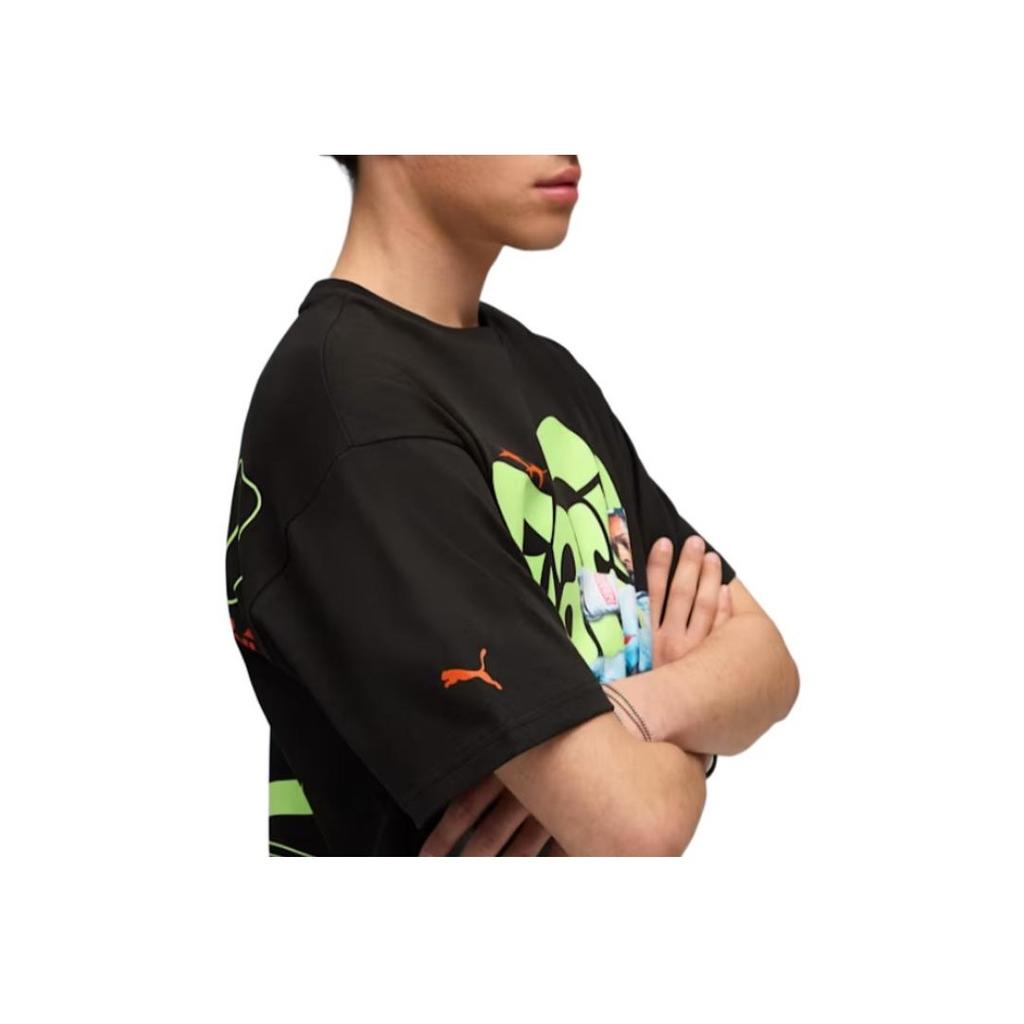 Puma A$AP Rocky X  SS25 Flacko Drive Capsule Collection Crew Neck Comfortable Versatile Short Sleeve T-Shirt Men Tops Black 633389-01