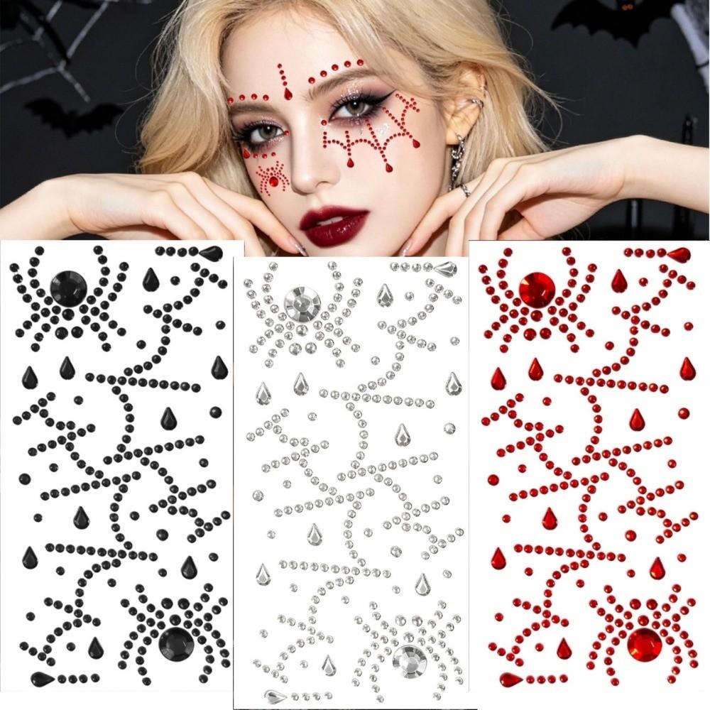 Rhinestone Face Eye Jewels Sticker 3D Face Gem Sticker Crystal Tattoo Sticker Halloween Party