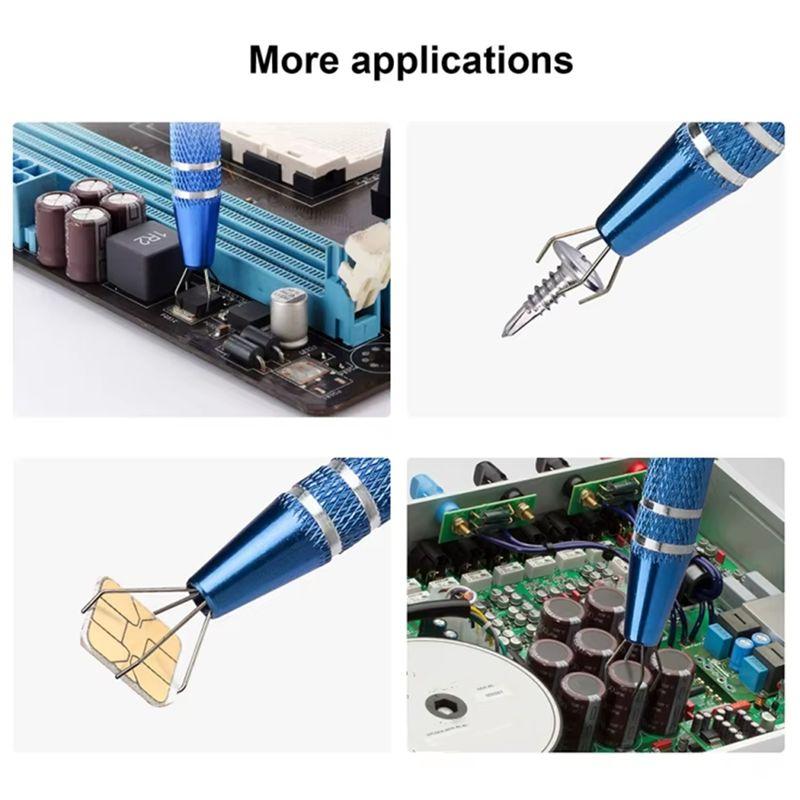A34R 4 Jaw Pick Up Tool 4 Jaw Gripper For IC Chip Electronic Component Nail Screw Clamping Hand Tool