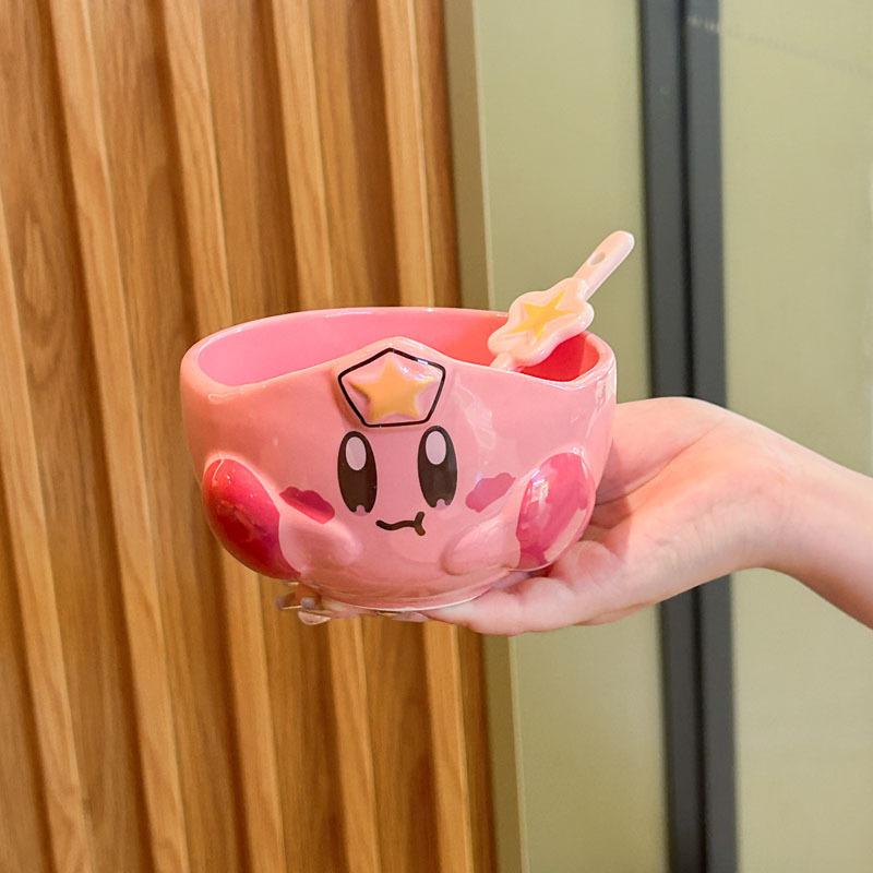 Star Kirby Cartoon Peripherie Keramik Reisschüssel Persönliche Essschüssel Spezielle Schöne Schüssel Kinder Hochwertige Heimmöbel