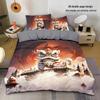 Cool Lion Dance Four-Piece Chinese Style Duvet Set for Boys' Bedroom or Dorm