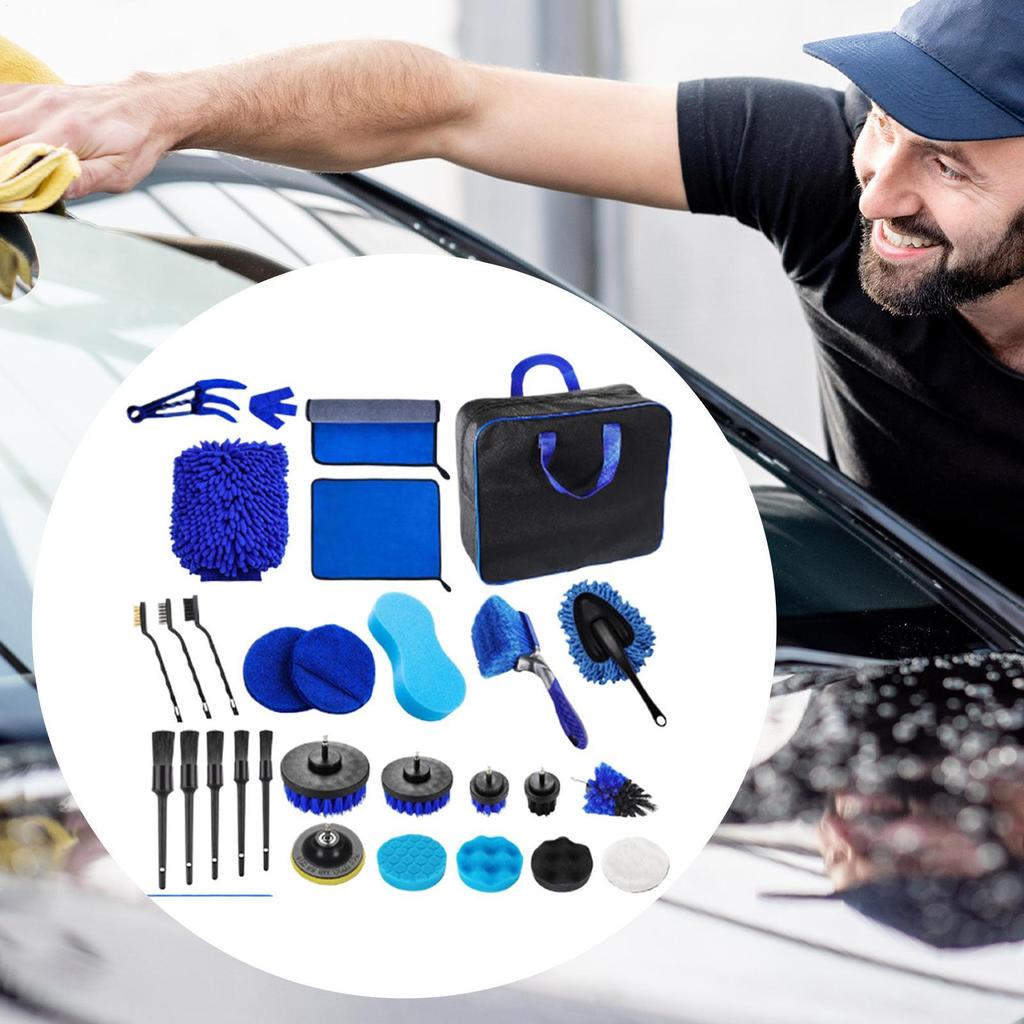 Auto Detailing Brushes 29-Piece Washing Scrubber Set For Vehicle Vehicle Washing Brushes For Truck Sedan SUV RV Garage Outdoor