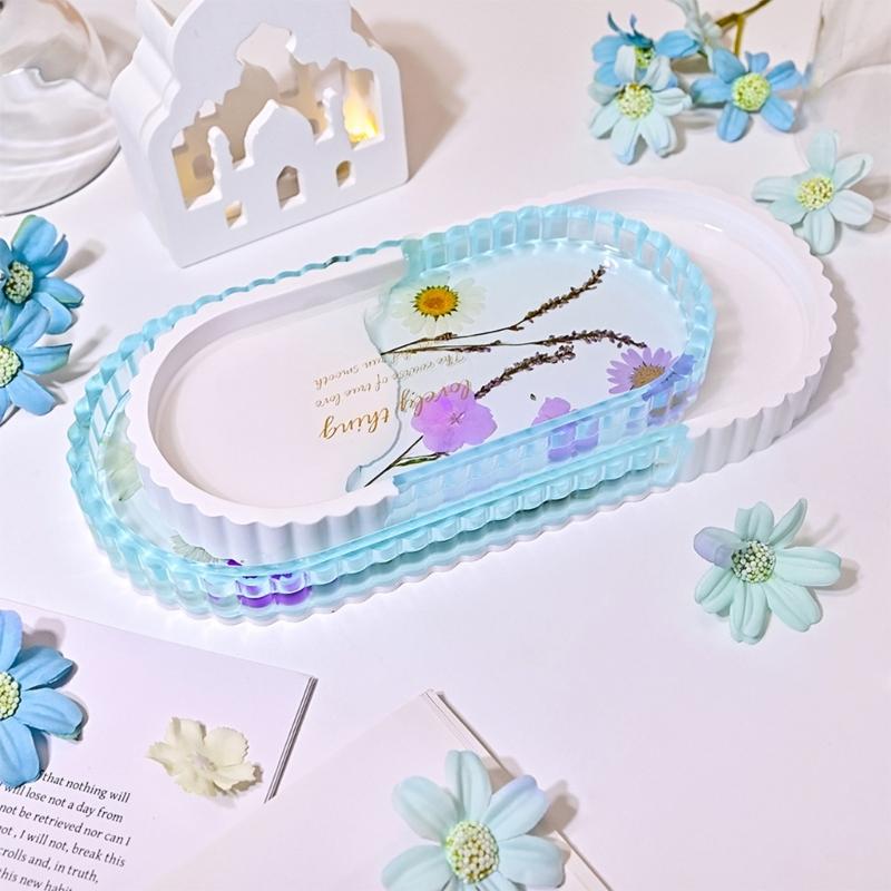 Jewelry Tray Silicone Moulds Resin Plate Molds for Epoxy Resin Craft Candle Holder Jewelry Storage Tray Home Decoration