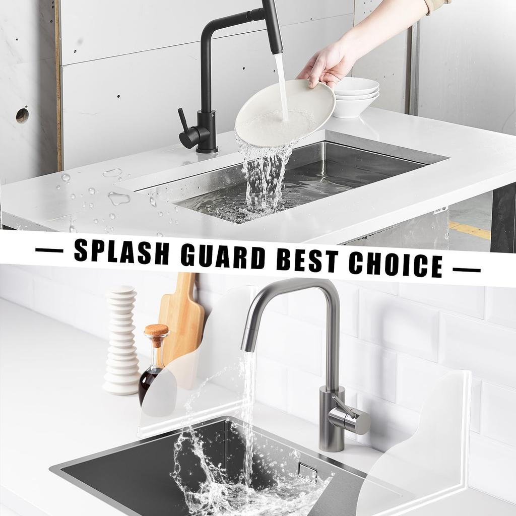 4 Pieces Kitchen Splash Prevention Screen Splash Prevention Sheet Panel Kitchen Sink Guard Kitchen Wash Basin Waterproof Transparent Splash Prevention