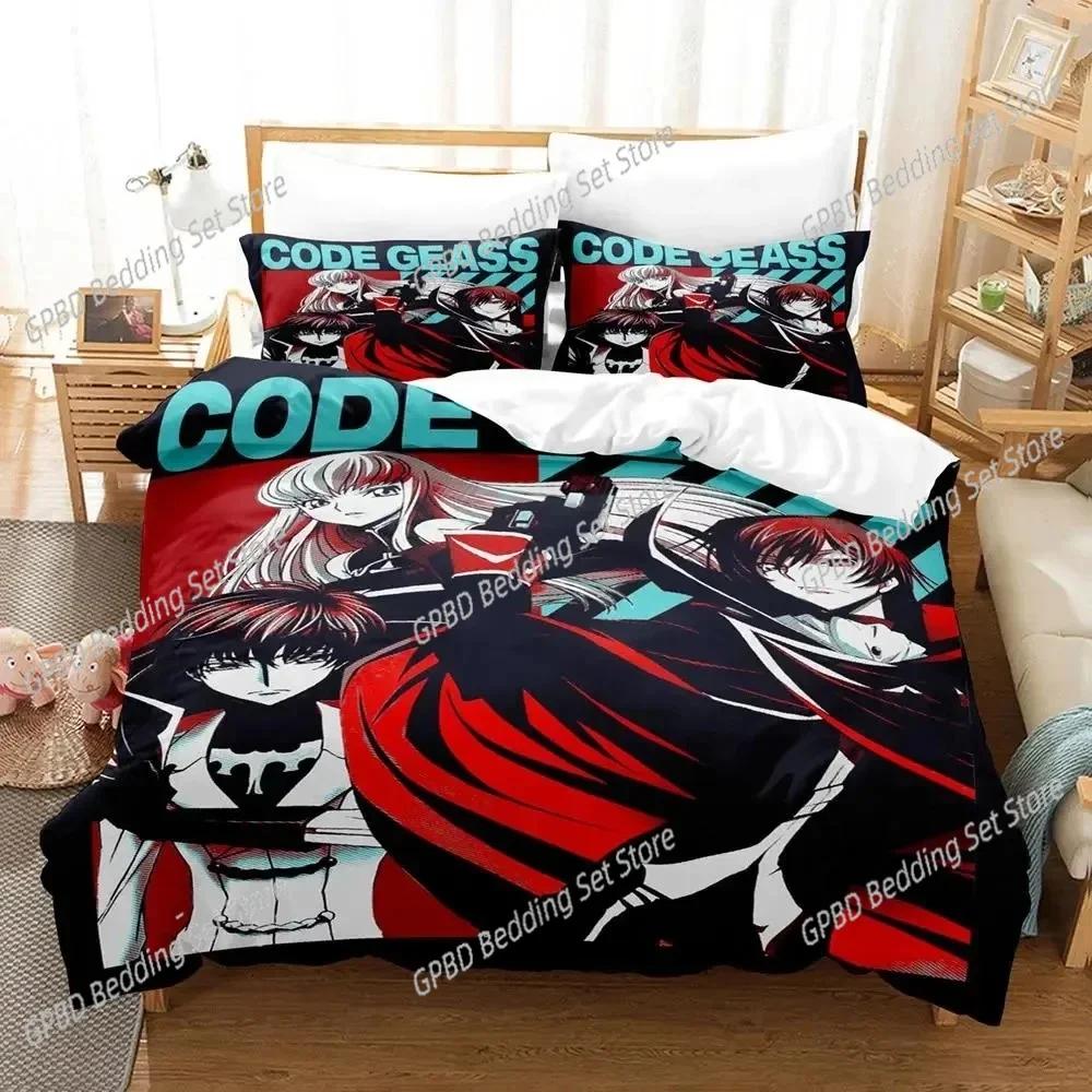Anime CODE GEASS Lelouch 3D NEW Duvet Cover Pillowcase Bedding Set Adult Girl Bedroom Decoration Children Single Double Large