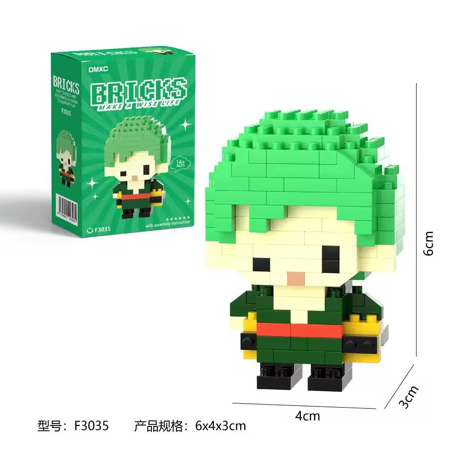 One Piece Building Block Set, Luffy and Zoro Figures, Anime Action Figures, Nami and Usopp Toys, Children's Toy Gifts