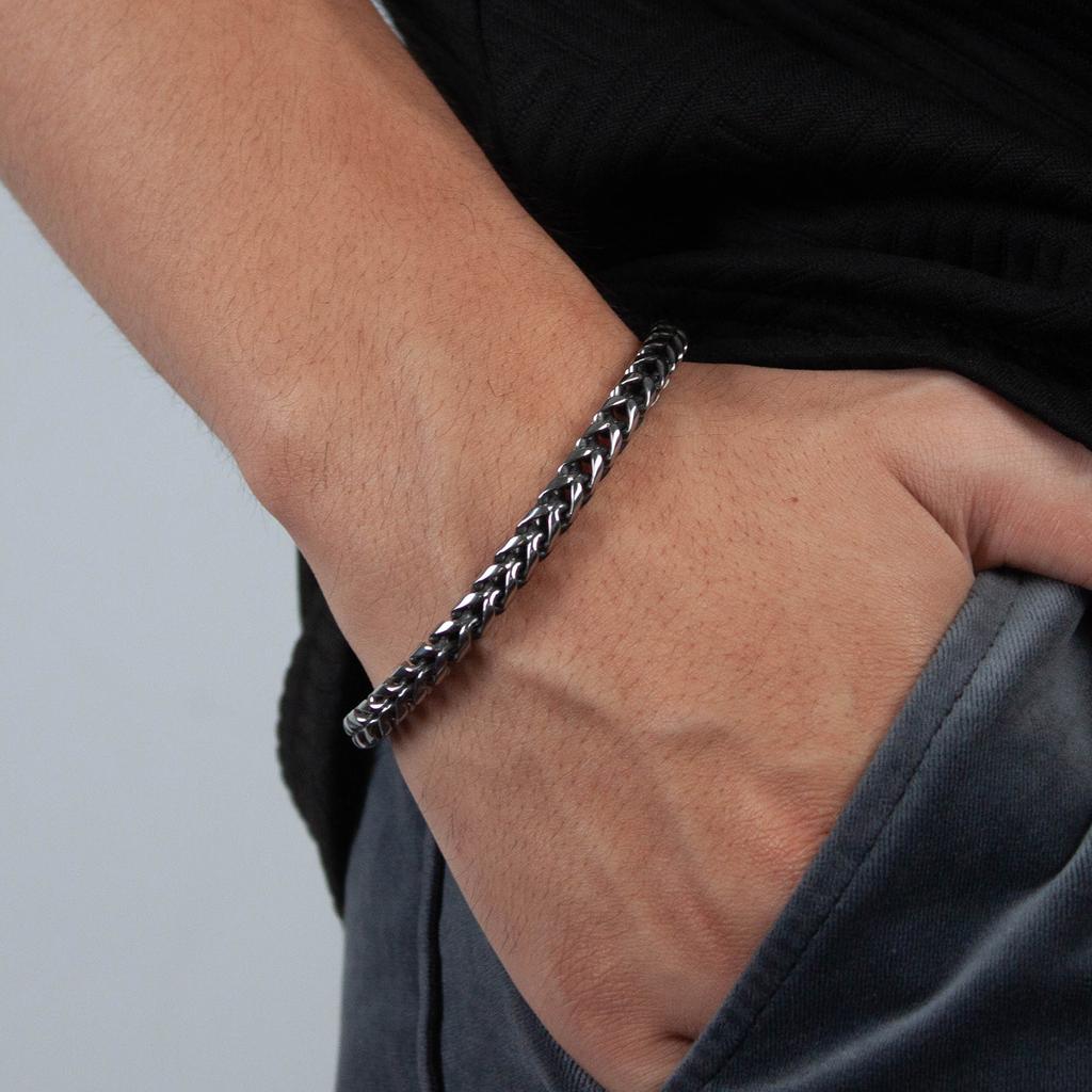 Retro Trendy Mužský Titánová Oceľ Pokročilý Vzhľad Personalizovaný Lebka Nerezová Oceľ Náramok Mužský
