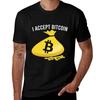 I Accept Bitcoin Tshirt Basic Solid Color Short Sleeve Cotton Top