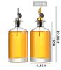 500ml Crystal White Glass Oil Control Pot for Soy Sauce and Vinegar, Self-Opening/Closing, 350ml Capacity.
