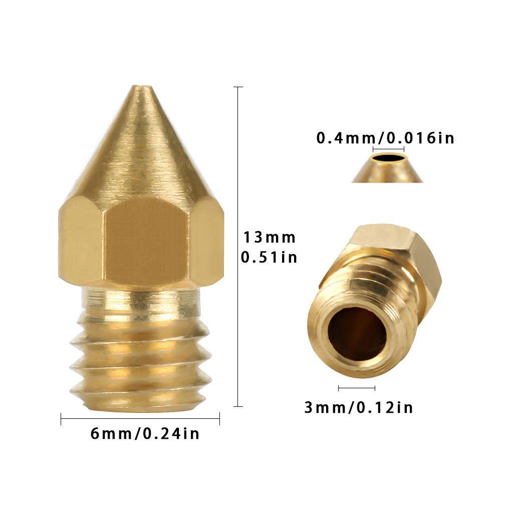 Duza Imprimantă 3D Alamă Cap Extruder Portabil Duză Alamă Filet Ferm Imprimantă, 3mm/1.75mm