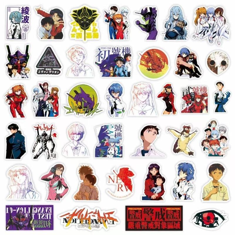 75pcs Evangelion EVA Rei Asuka Stickers Anime Cool Cartoon Decals DIY Water Bottle PVC Waterproof Skateboard Sticker Toys Gift