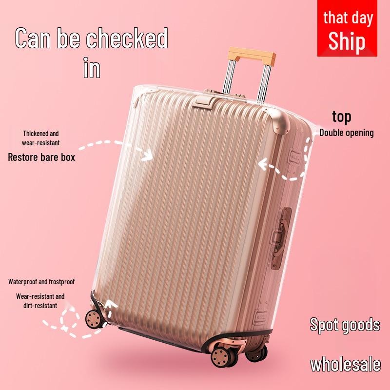 Clear Thickened Waterproof Luggage Cover for Suitcases - Dustproof Protection for 20/24/26/28 Inch Trolley Cases