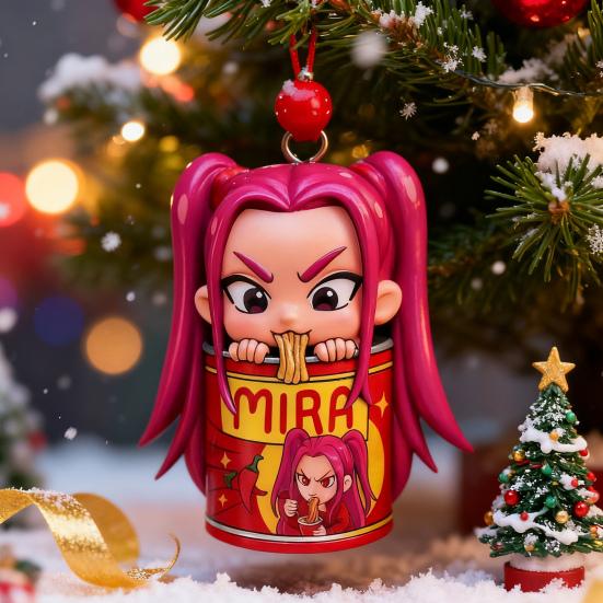 Anime K-Pop Acrylic Charm Demon Slayer Ramen Bowl Christmas Ornament Decorative