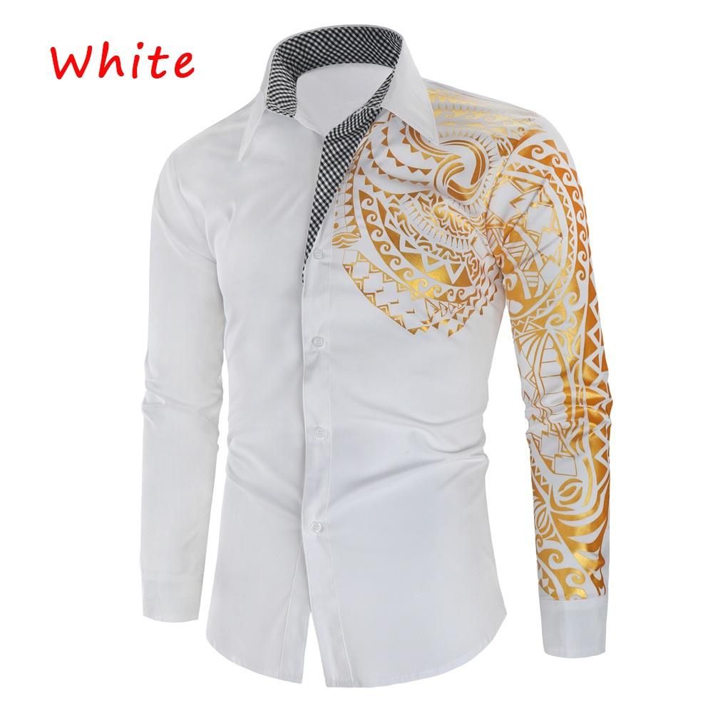 

Мужская рубашка с принтом, рубашка с длинным рукавом с принтом Тотем, африканская рубашка для вечеринки 3XL белый