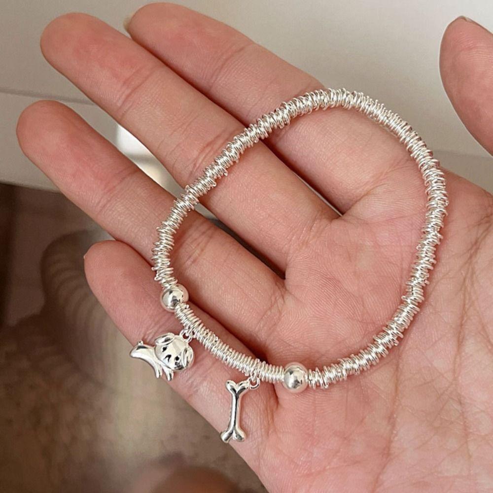 2PCS Light Luxury Cat Fish Bracelet Cute Hand Bangle Cute Dog Bracelets Jewelry Accessories Lovers Friends