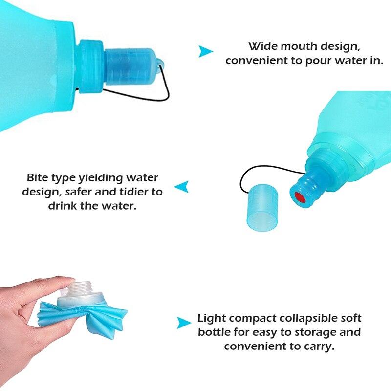 Water Bottle TPU Folding Soft Water Bottle Outdoor Sports Water Bottle Foldable 250/500ML Water Bag Running Camping Hiking