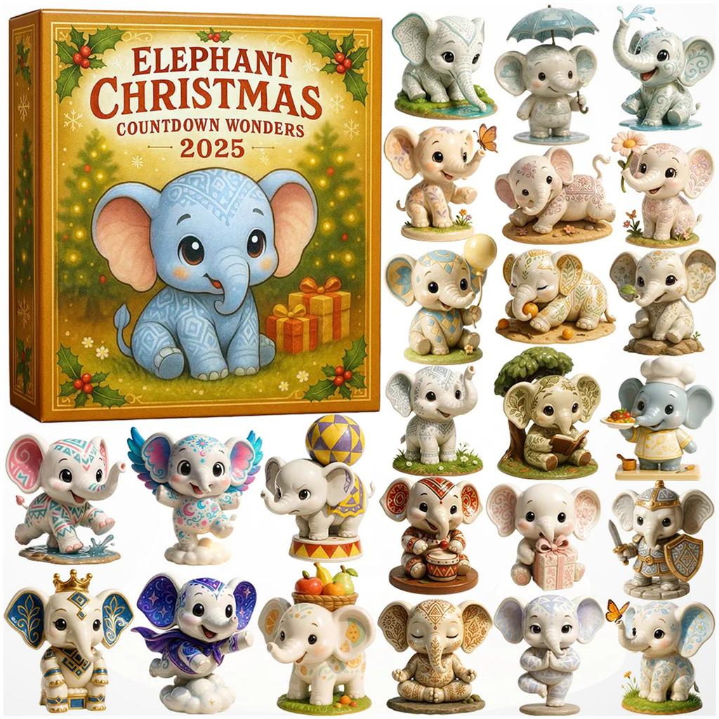 24 Days Christmas Countdown Calendar 2D Flat Christmas Ornaments Xmas Countdown Calendar Holiday Countdown Calendar Xmas Gifts