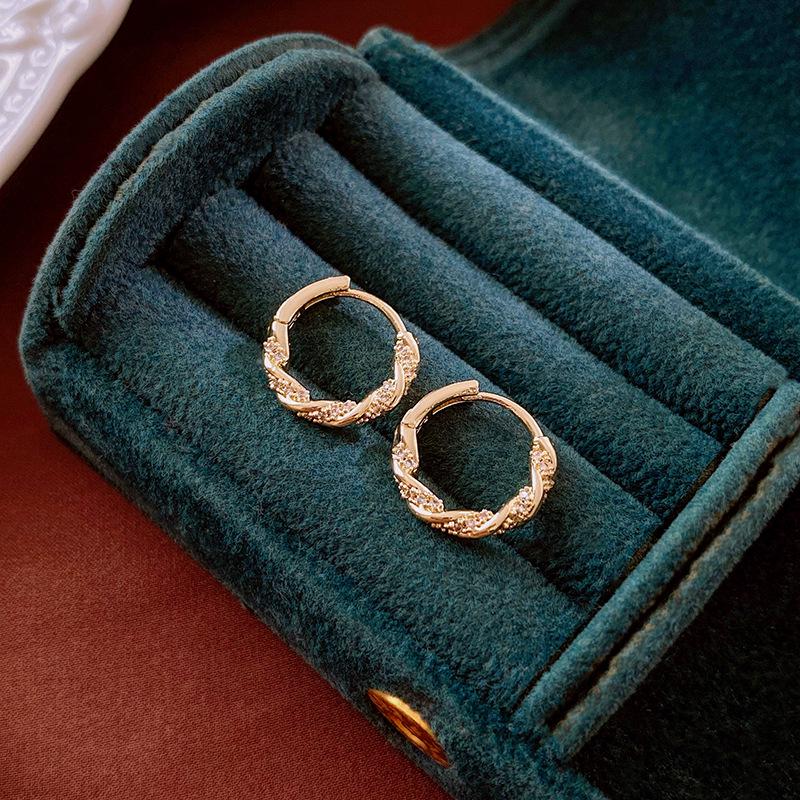 Gold-Plated Zircon Geometric Ear Cuff Earrings for Women