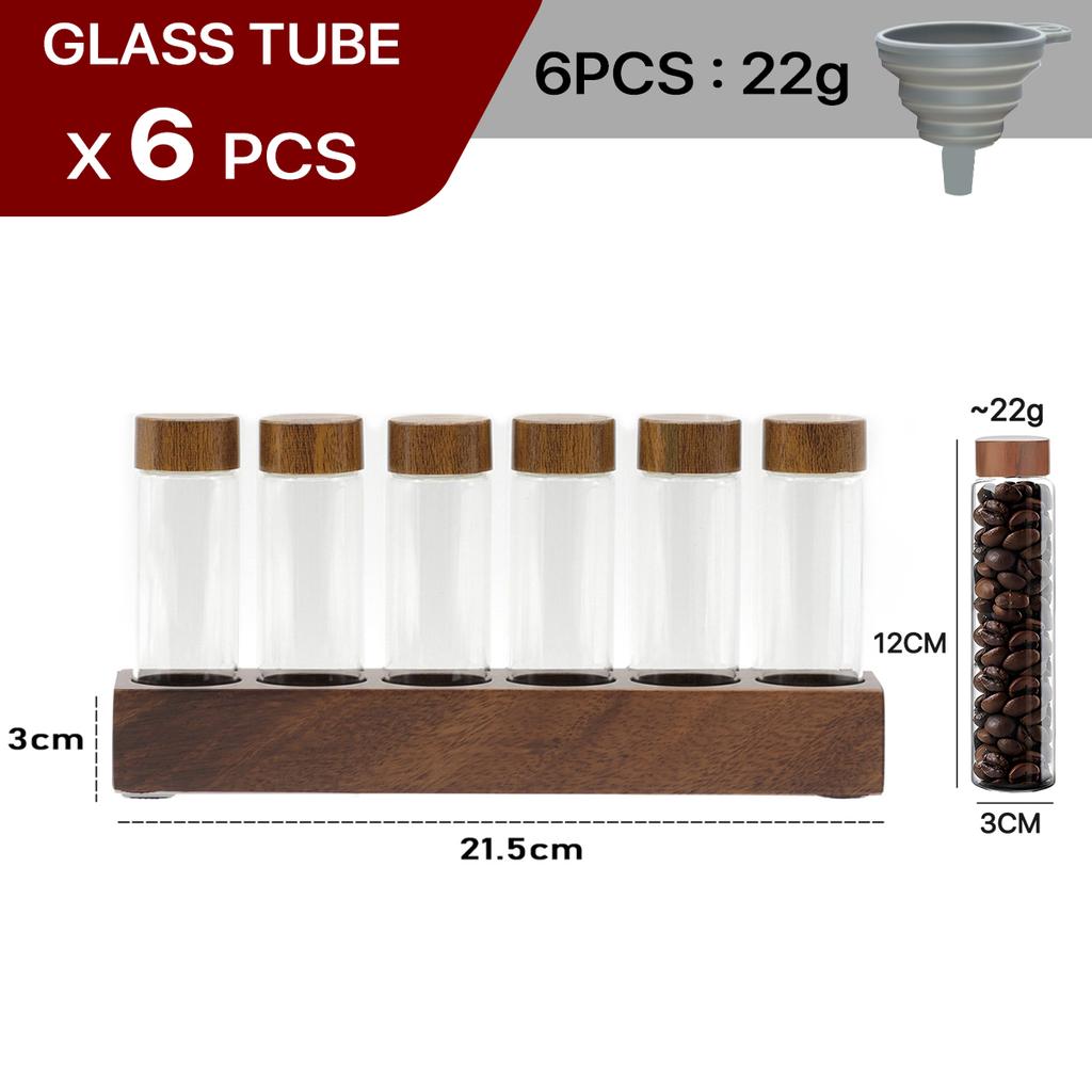 Kaffeebohnen Aufbewahrungsbehälter Präsentationsständer Walnuss Tee Dose Flasche Glas Espresso Kaffee Zubehör Werkzeug Barista Kaffeegeschirr Sets