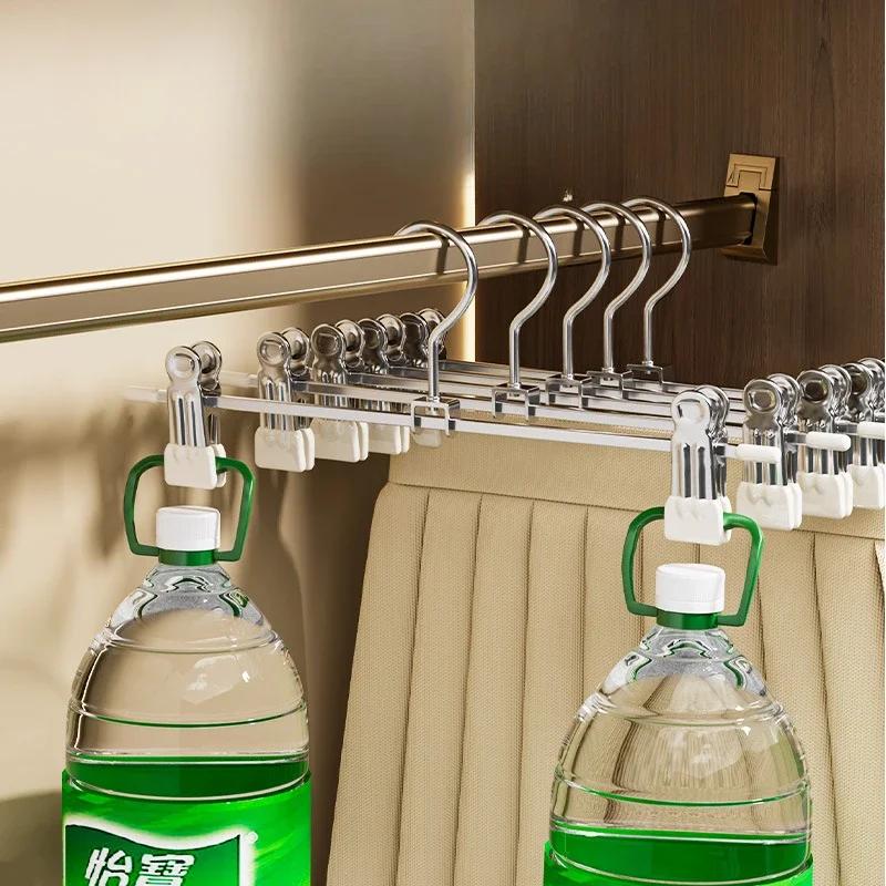 Adjustable Steel Clothes Hanger Bar Home Use Use Seamless JK Good Hanger For Drying And Storage Non-Slip Clothes Hanger Clip