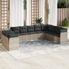 VidaXL Garden Lounge Set with Cushions 10 Pcs, Sofas with Adjustable Feet, Outdoor Furniture Set Patio Terrace, 3217862