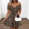Women Spaghetti Strap Plus Size Dress Exotic Tropical Leaf Printed Loose Vacation Gown