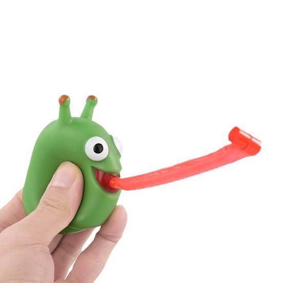 Fidget Toy Novelty Adorable Animal Design Stress-Relieving Sticking Tongue Out Worm Toy for Kids Adults